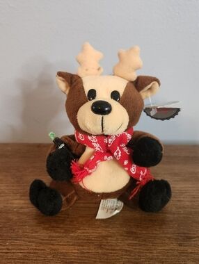 Coca-Cola 1998 Reindeer In Coca-Cola Snowflake Scarf Bwan Bag Plush